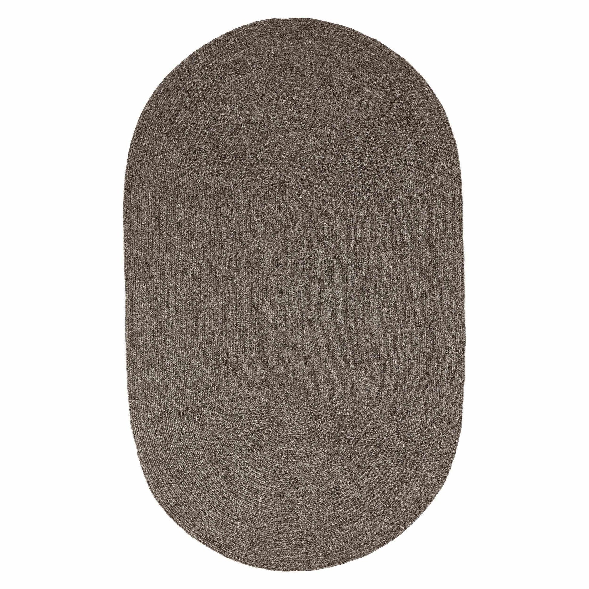 Braided Outdoor Reversible Solid Oval/Round Rug FredCo