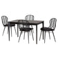 Brenna Modern Bohemian Black Finished Wood and Rattan 5-Piece Dining Set FredCo