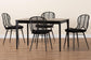 Brenna Modern Bohemian Black Finished Wood and Rattan 5-Piece Dining Set FredCo
