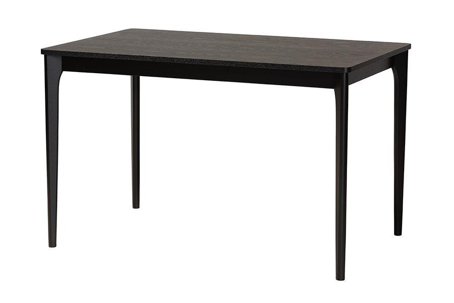 Brenna Modern Bohemian Black Finished Wood and Rattan 5-Piece Dining Set FredCo