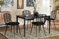 Brenna Modern Bohemian Black Finished Wood and Rattan 5-Piece Dining Set FredCo