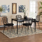 Brenna Modern Bohemian Black Finished Wood and Rattan 5-Piece Dining Set FredCo
