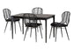 Brenna Modern Bohemian Black Finished Wood and Rattan 5-Piece Dining Set FredCo