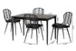 Brenna Modern Bohemian Black Finished Wood and Rattan 5-Piece Dining Set FredCo