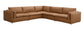 Brighton Top Grain Leather 5 Pieces Modular Sectional FredCo