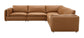 Brighton Top Grain Leather 5 Pieces Modular Sectional FredCo