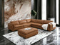 Brighton Top Grain Leather 6 Pieces Modular Sectional with 1 Ottoman FredCo