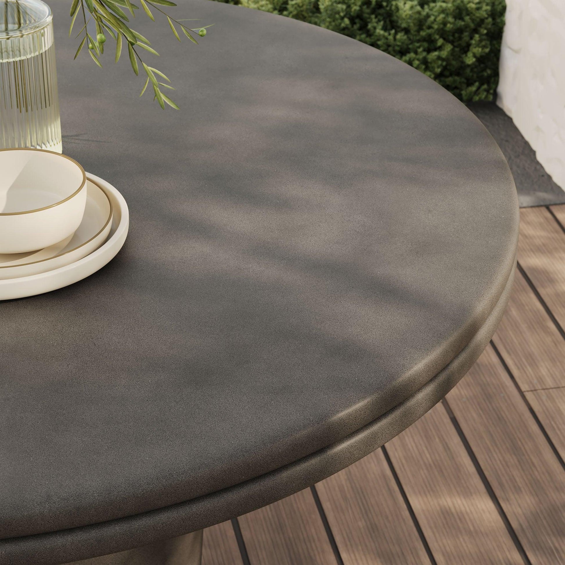 Brion 48" Indoor - Outdoor Patio Concrete Round Dining Table by Modway FredCo