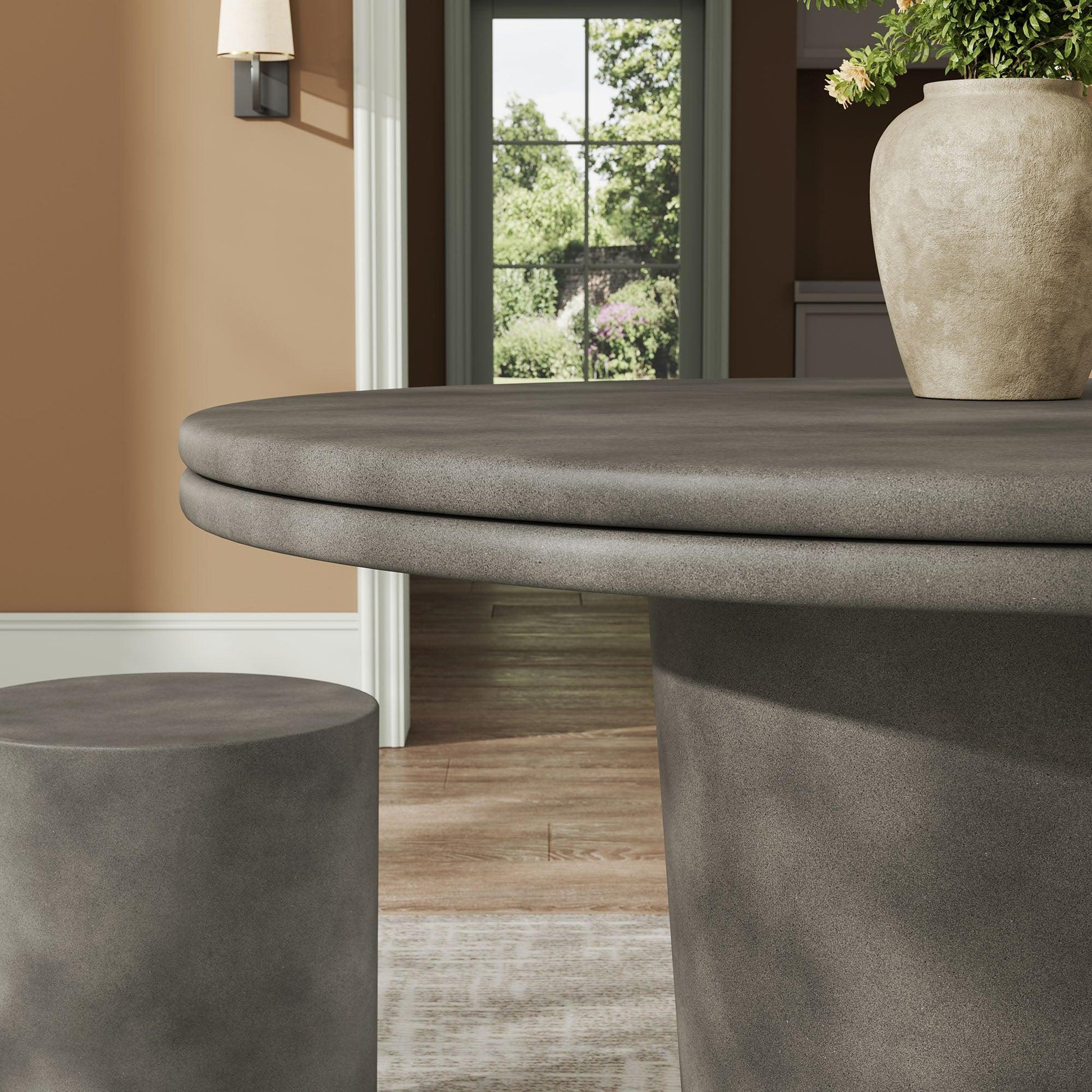 Brion 48" Indoor - Outdoor Patio Concrete Round Dining Table by Modway FredCo
