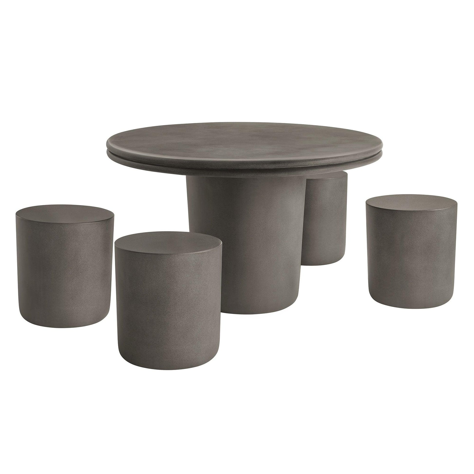 Brion Indoor - Outdoor Patio Concrete 5 Piece Dining Table Set by Modway FredCo