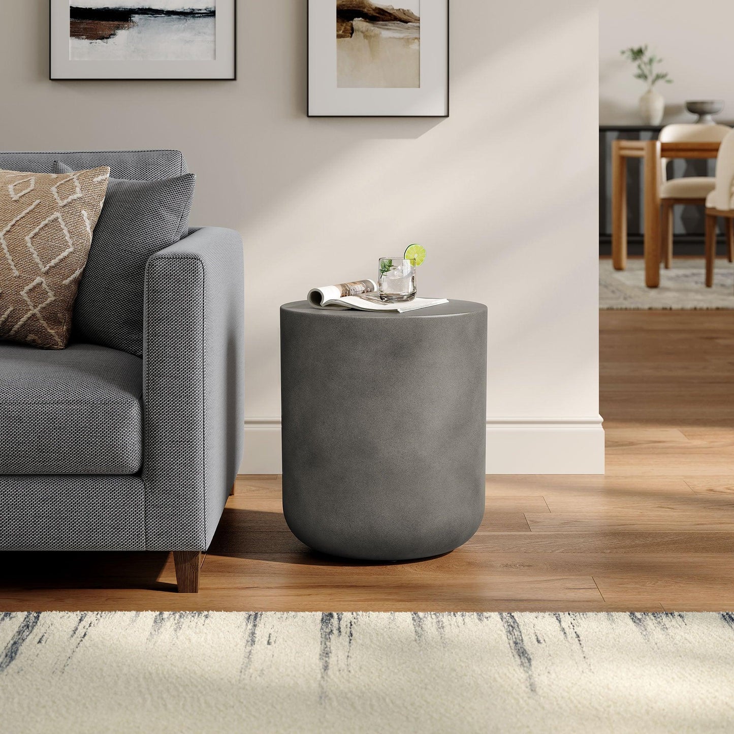 Brion Indoor - Outdoor Patio Concrete Stool by Modway FredCo
