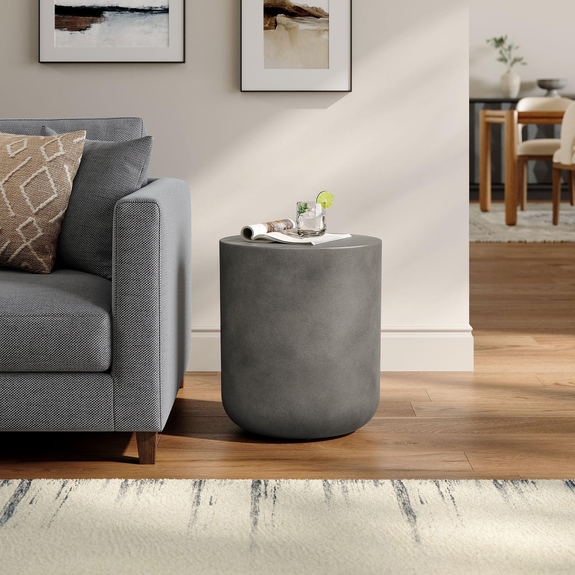 Brion Indoor - Outdoor Patio Concrete Stool by Modway FredCo