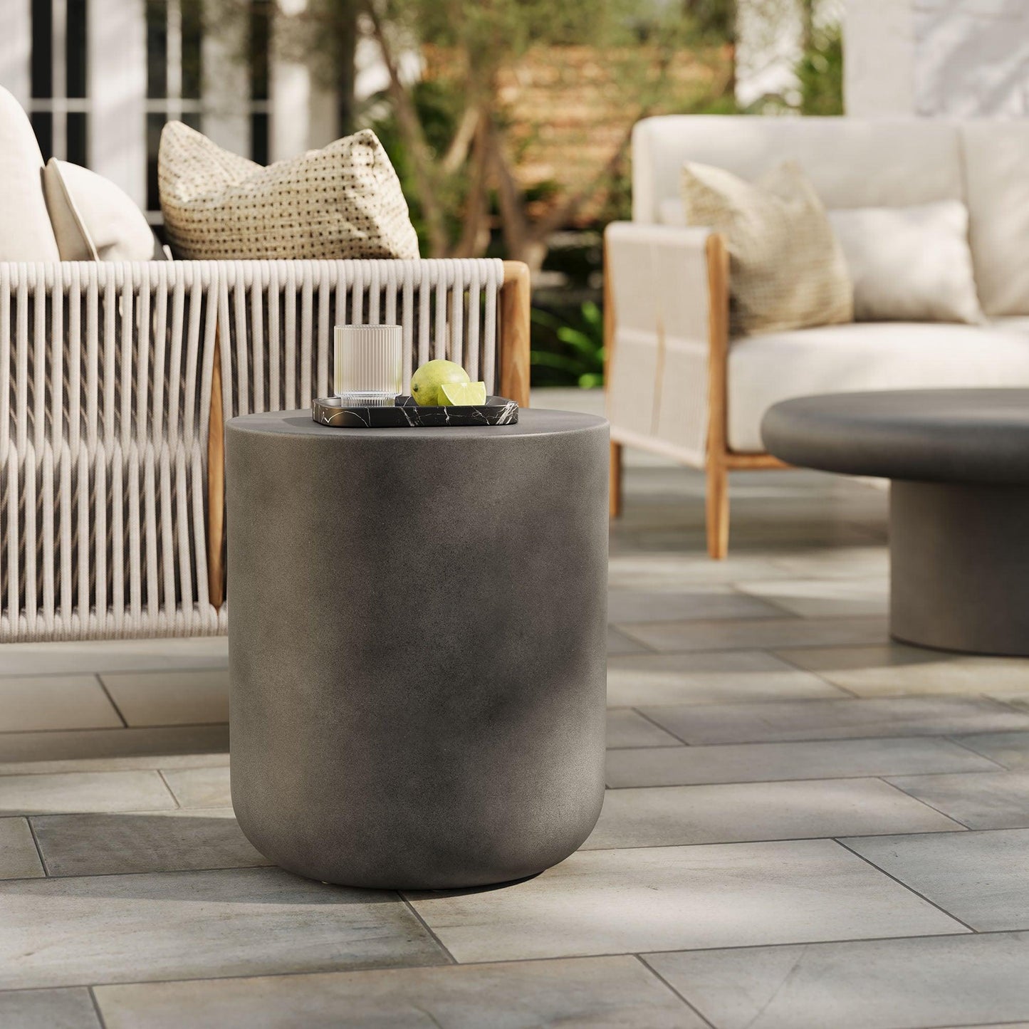 Brion Indoor - Outdoor Patio Concrete Stool by Modway FredCo