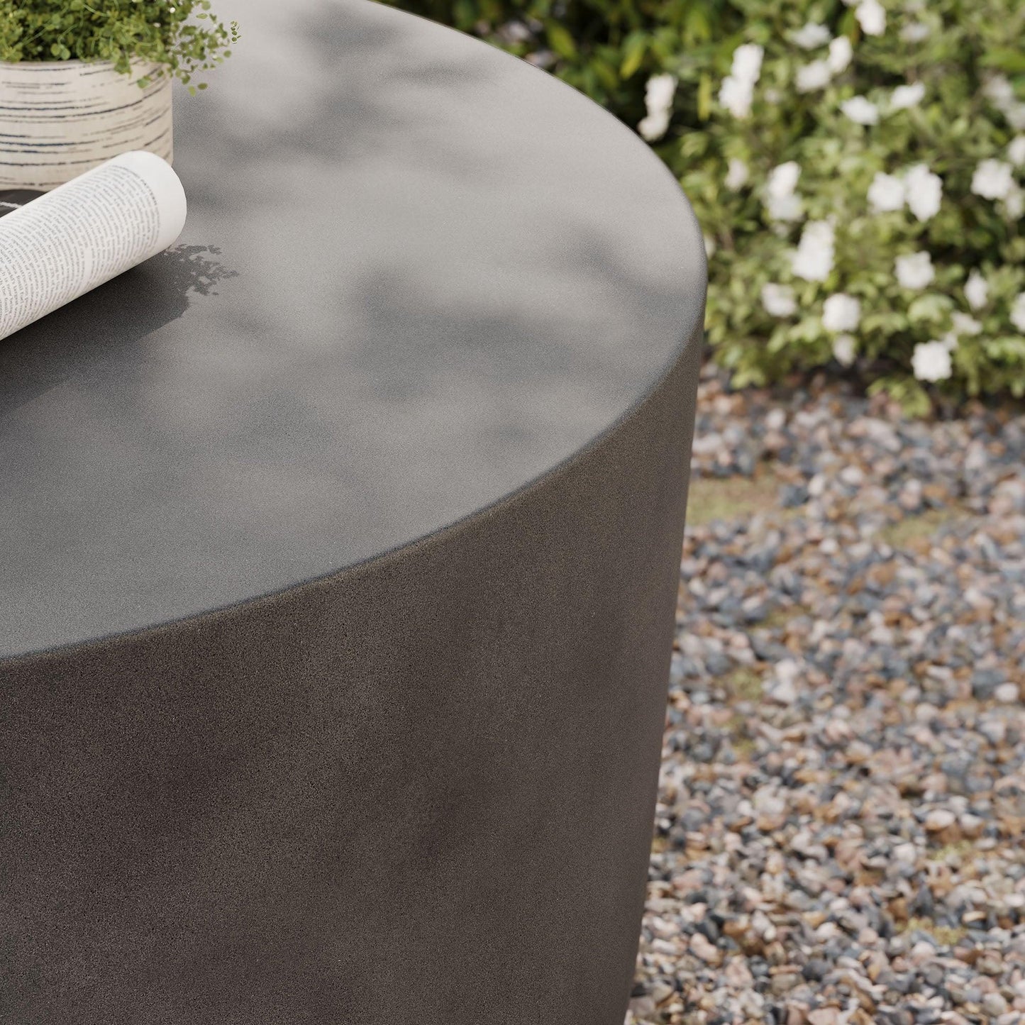 Brion Round Indoor - Outdoor Patio Concrete Coffee Table by Modway FredCo