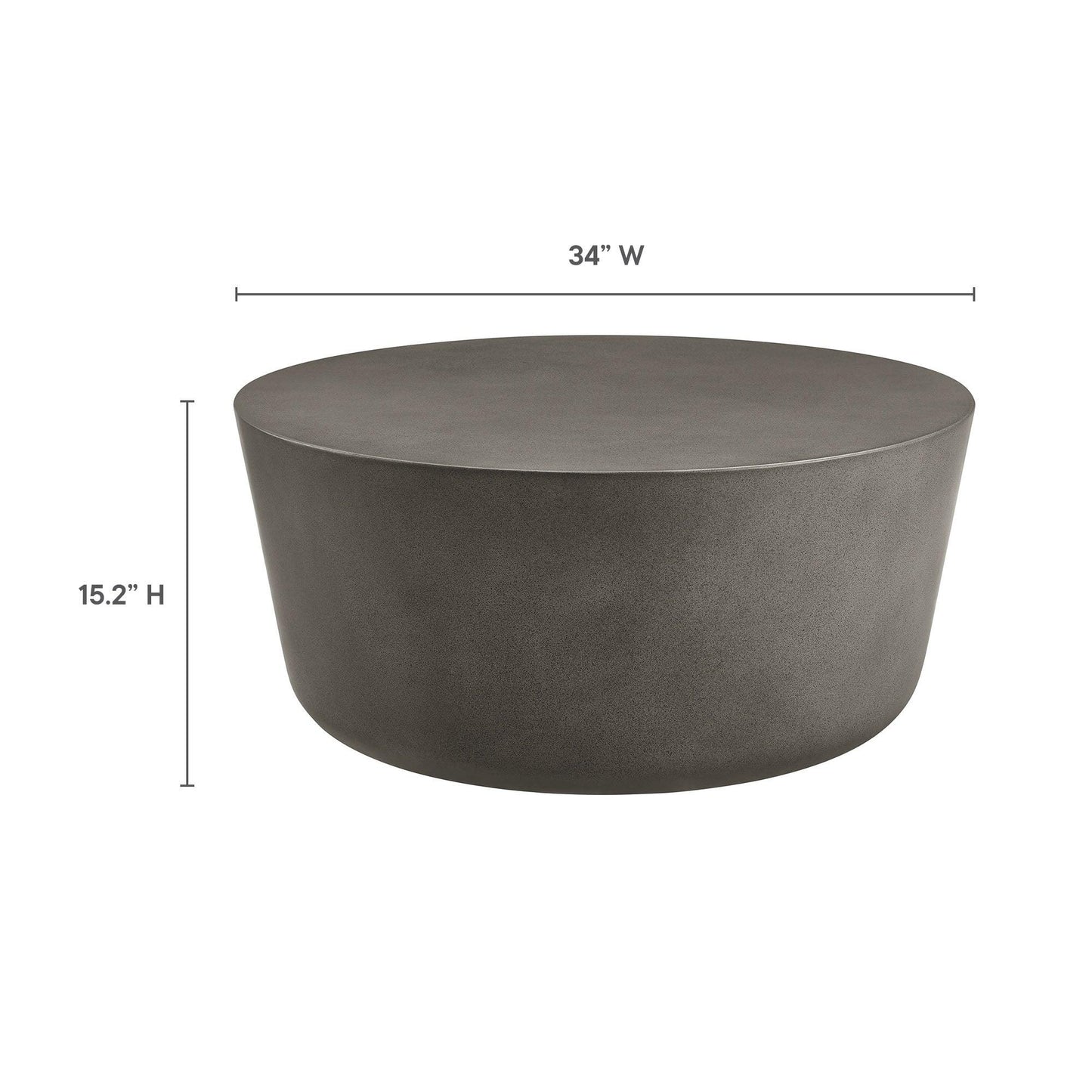 Brion Round Indoor - Outdoor Patio Concrete Coffee Table by Modway FredCo