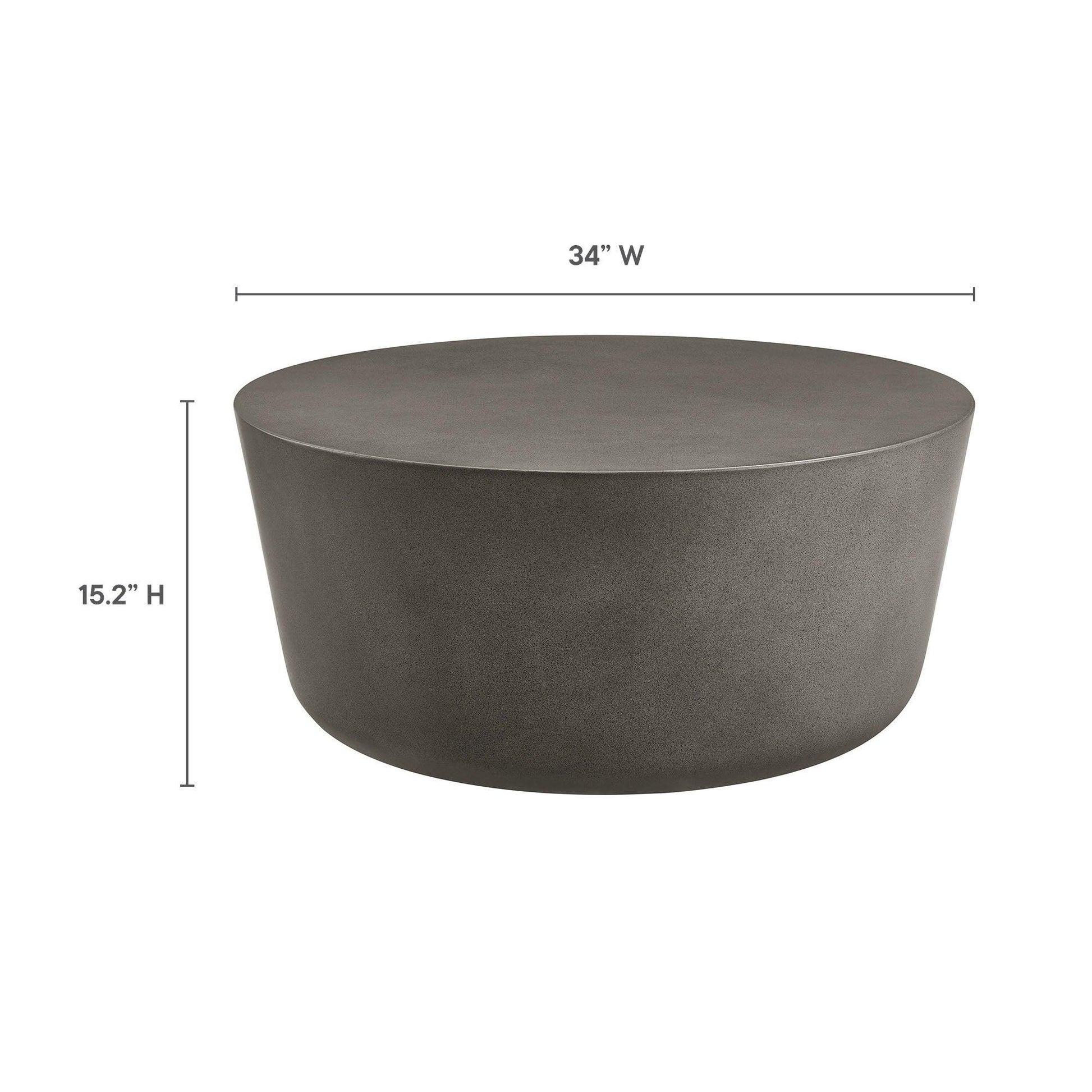 Brion Round Indoor - Outdoor Patio Concrete Coffee Table by Modway FredCo