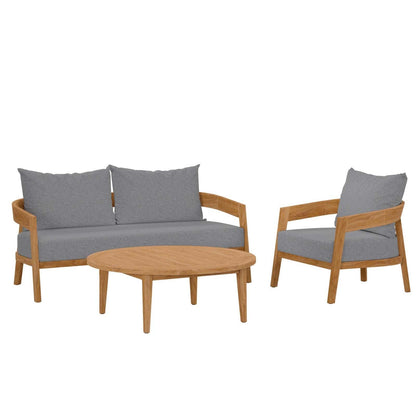 Brisbane 3-Piece Teak Wood Outdoor Patio Set, EEI-5834 FredCo