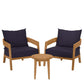 Brisbane 3-Piece Teak Wood Outdoor Patio Set, EEI-5835 FredCo