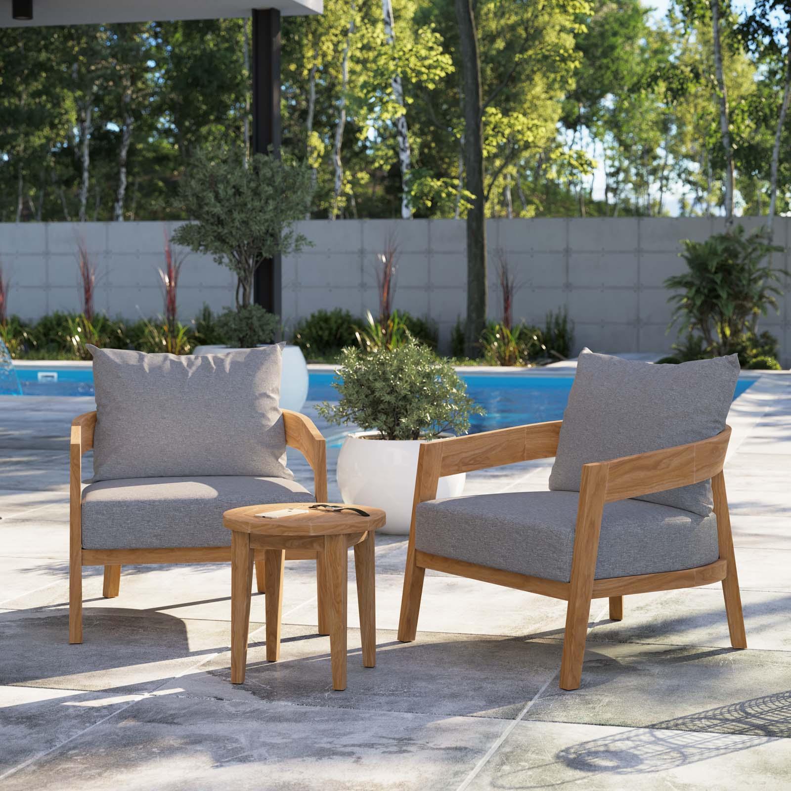 Brisbane 3-Piece Teak Wood Outdoor Patio Set, EEI-5835 FredCo
