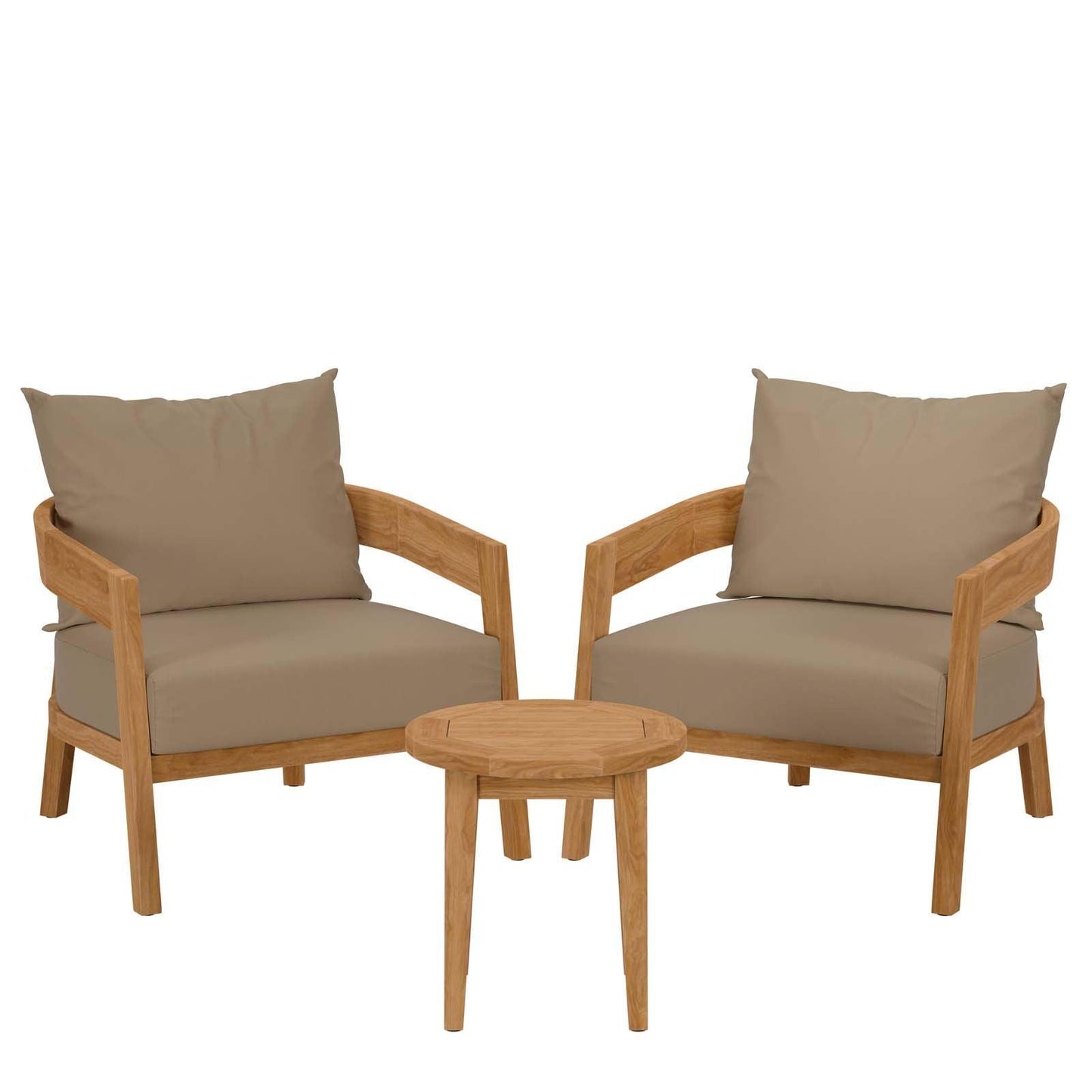 Brisbane 3-Piece Teak Wood Outdoor Patio Set, EEI-5835 FredCo