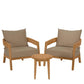 Brisbane 3-Piece Teak Wood Outdoor Patio Set, EEI-5835 FredCo