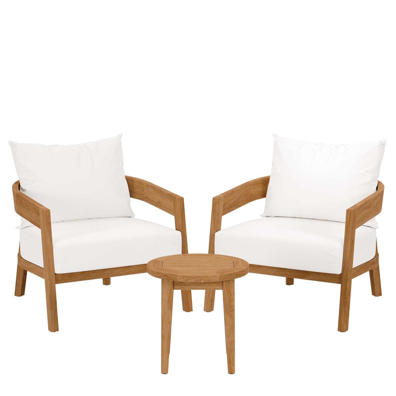 Brisbane 3-Piece Teak Wood Outdoor Patio Set, EEI-5835 FredCo