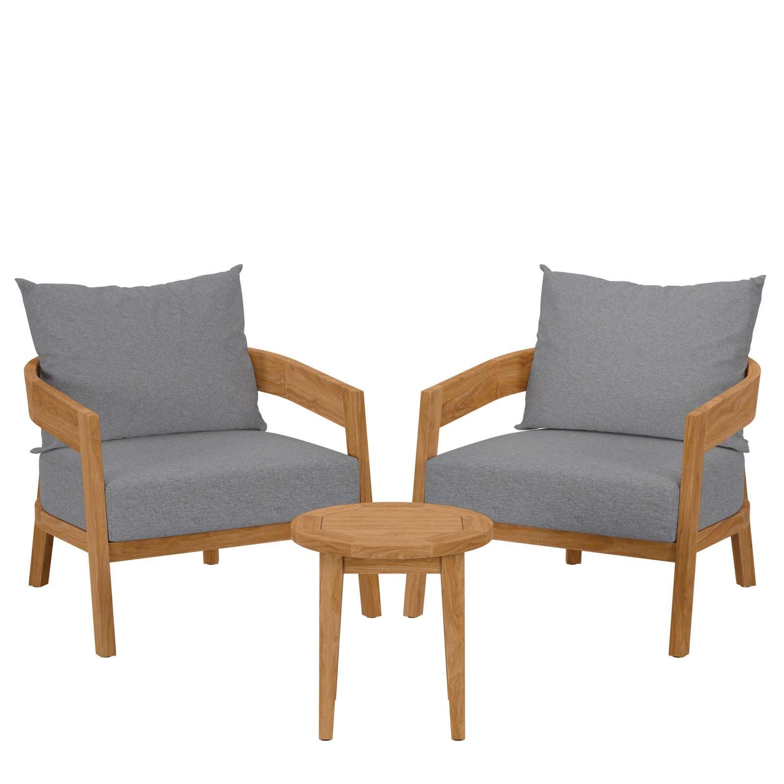 Brisbane 3-Piece Teak Wood Outdoor Patio Set, EEI-5835 FredCo