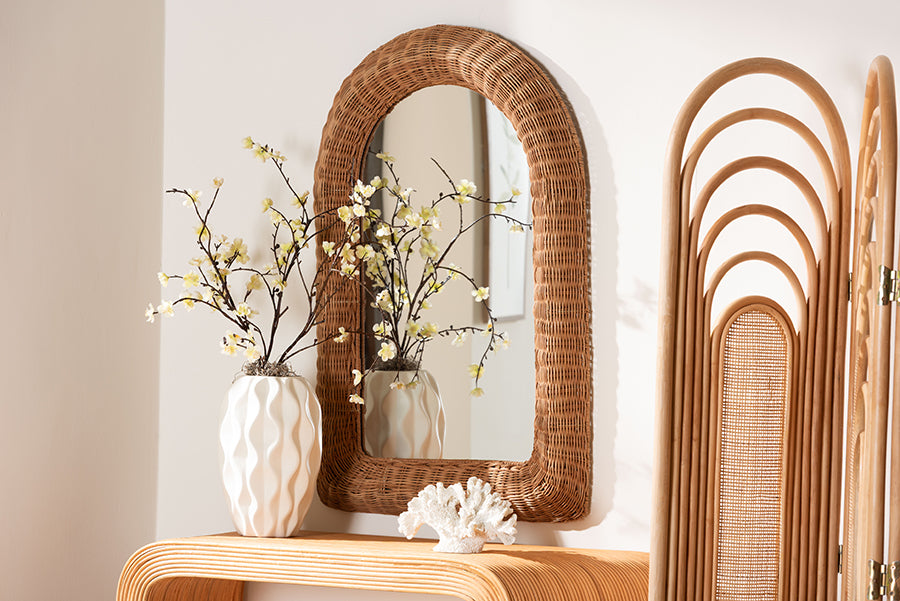 Brisia Natural Rattan Arch Mirror FredCo