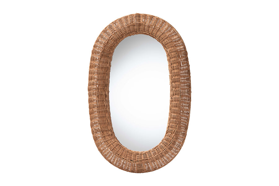 Brisia Natural Rattan Oval Mirror FredCo