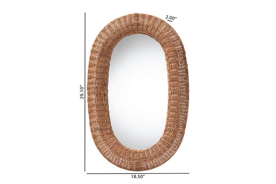 Brisia Natural Rattan Oval Mirror FredCo
