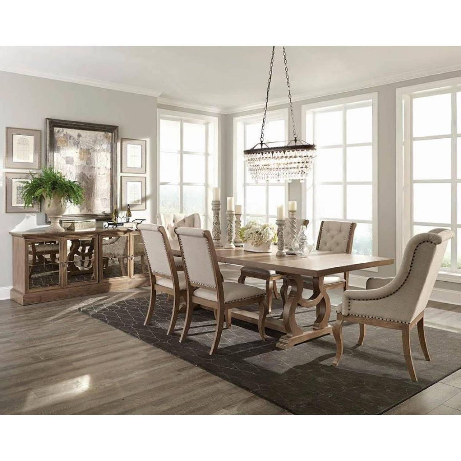 Brockway Rectangular Trestle Dining Set 110291-S7 Coaster FredCo