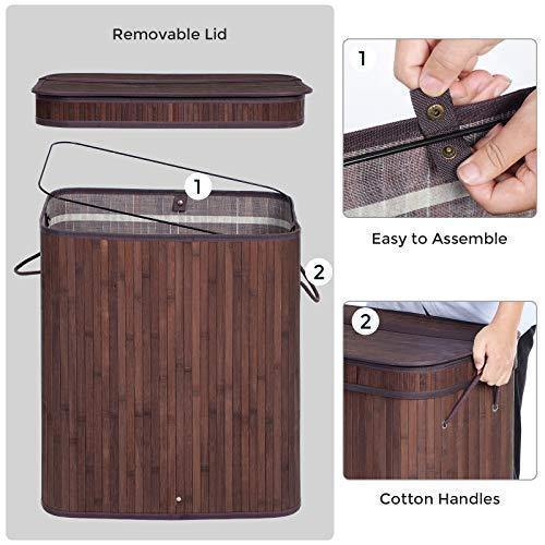 Brown Bamboo Laundry Basket FredCo