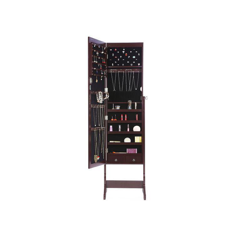 Brown Standing Jewelry Armoire