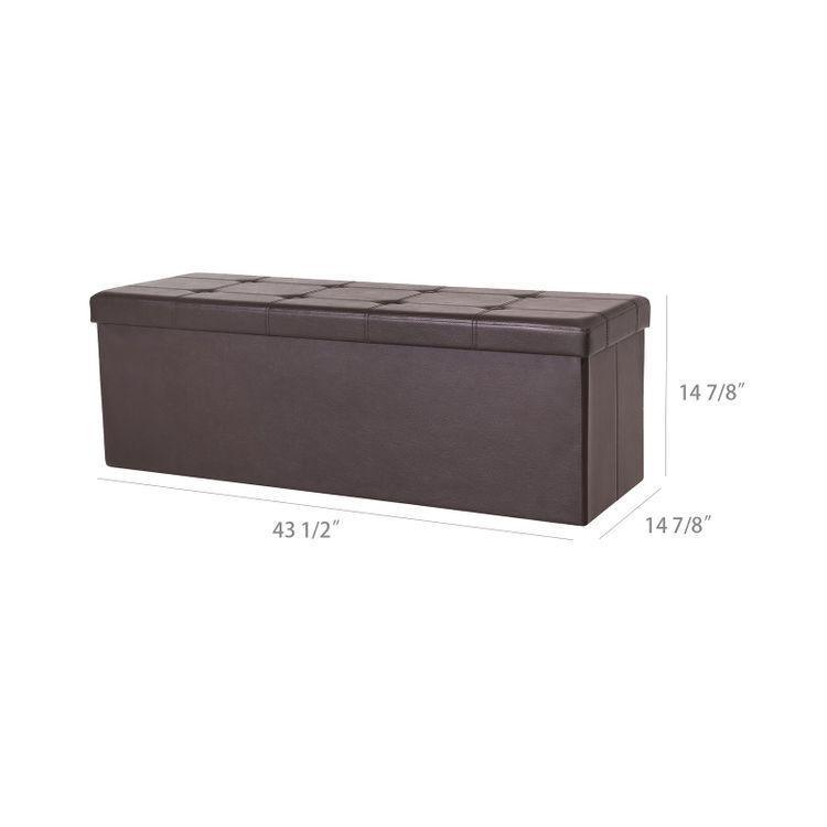 Brown Storage Ottoman Bench FredCo