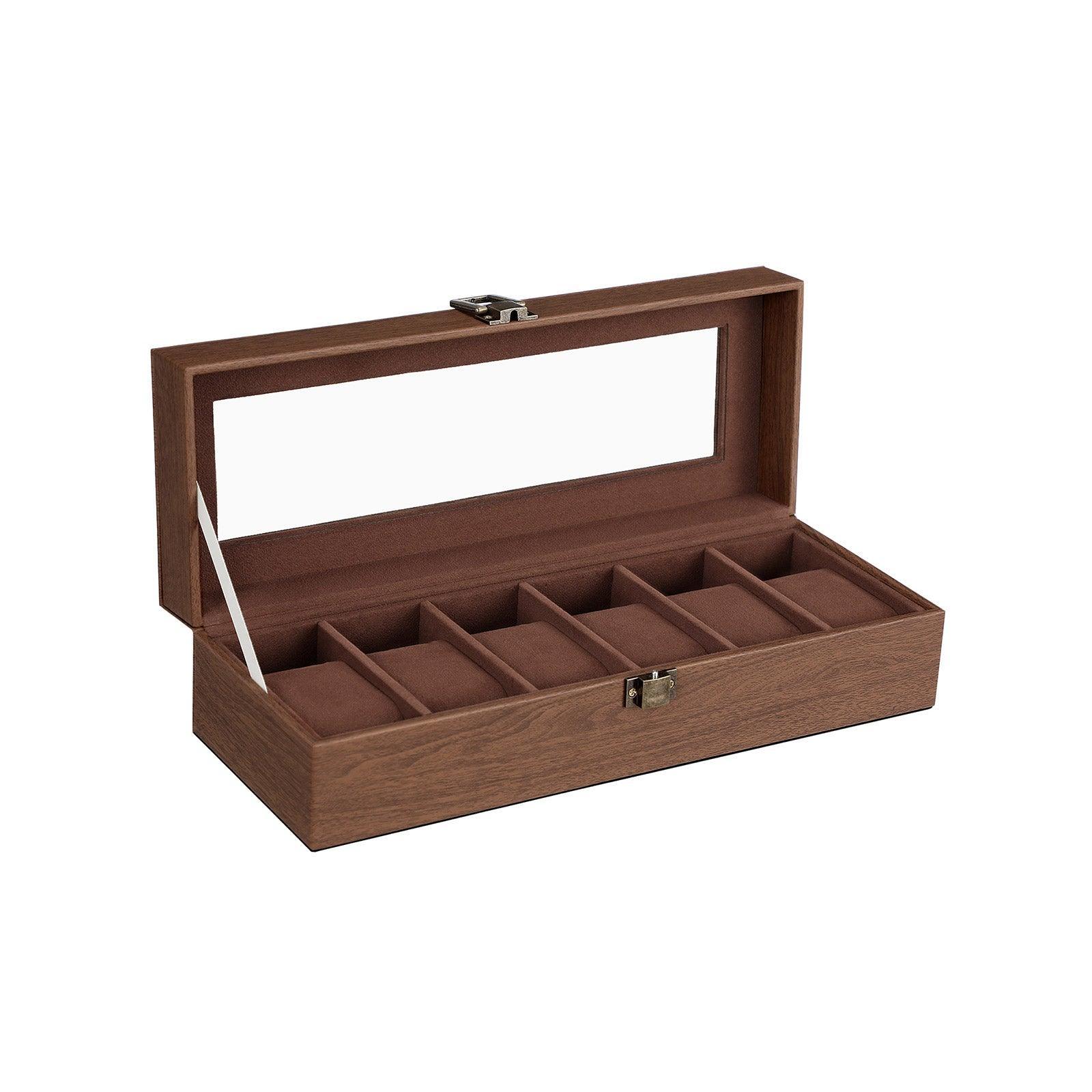 Brown Watch Box with 6 Slots FredCo