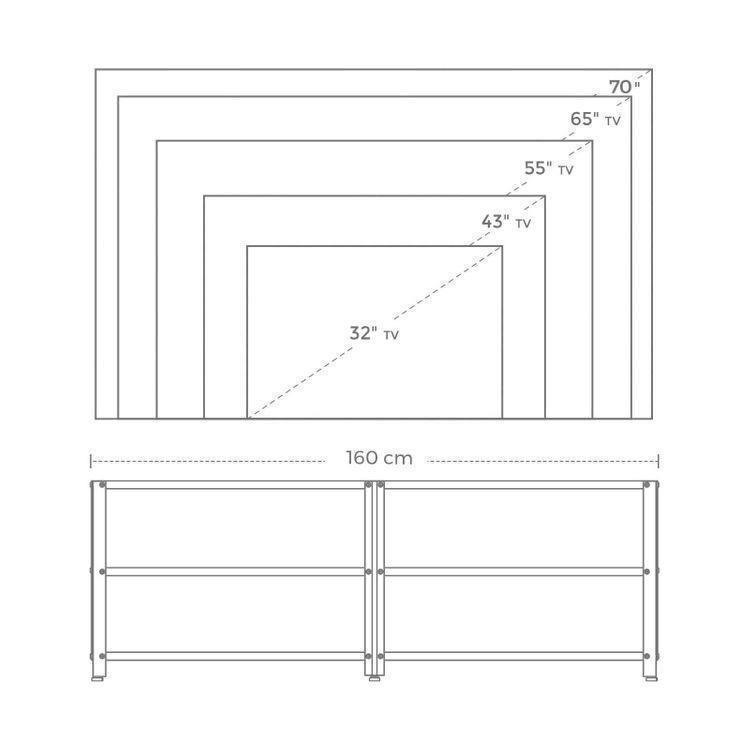 BRYCE Industrial 3-Tier TV Stand FredCo