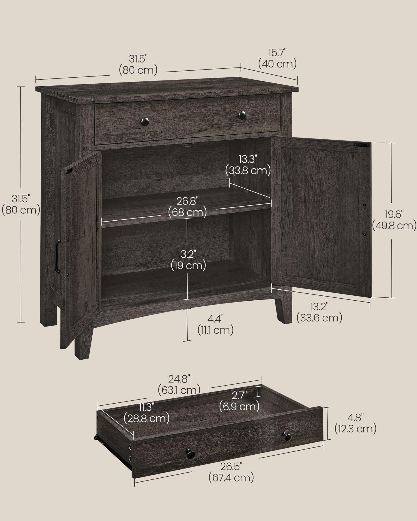 Buffet Cabinet with Storage Drawer FredCo