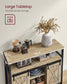 Buffet Storage Cabinet with 2 Doors Turquoise Brown and Ink Black FredCo