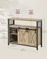 Buffet Storage Cabinet with 2 Doors Turquoise Brown and Ink Black FredCo