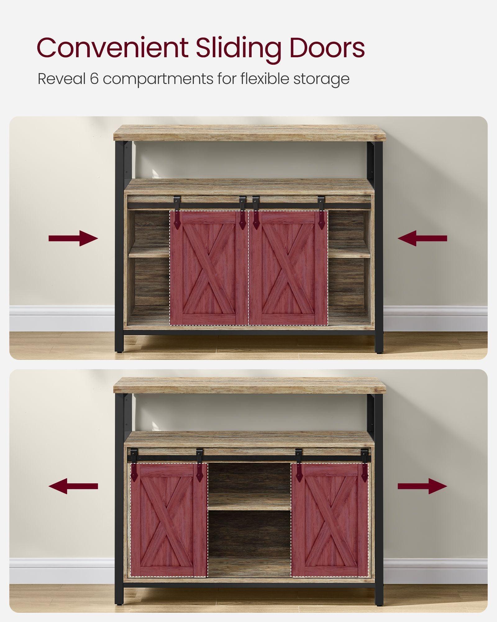 Buffet Storage Cabinet with 2 Doors Turquoise Brown and Ink Black FredCo