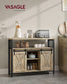 Buffet Storage Cabinet with 2 Doors Turquoise Brown and Ink Black FredCo