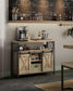 Buffet Storage Cabinet with 2 Doors Turquoise Brown and Ink Black FredCo