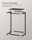 C-Shaped End Table Chestnut Brown and Black FredCo