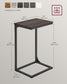 C-Shaped End Table Chestnut Brown and Black FredCo