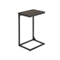 C-Shaped End Table Chestnut Brown and Black FredCo