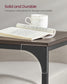 C-Shaped End Table Chestnut Brown and Black FredCo