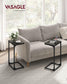 C-Shaped End Table Ebonized Oak Finish and Black FredCo