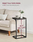 C-Shaped End Table Ebonized Oak Finish and Black FredCo