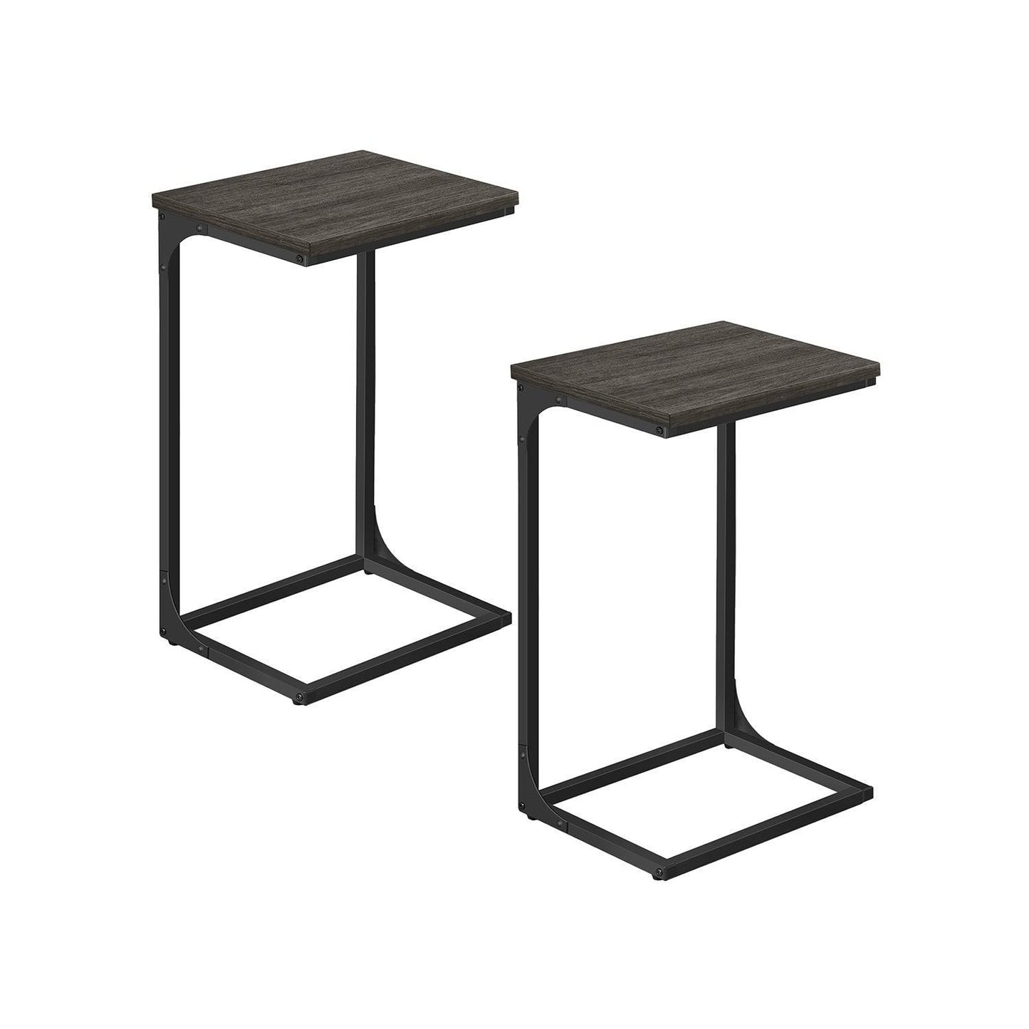 C-Shaped End Table Ebonized Oak Finish and Black FredCo