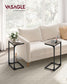 C-Shaped End Table Greige and Black FredCo
